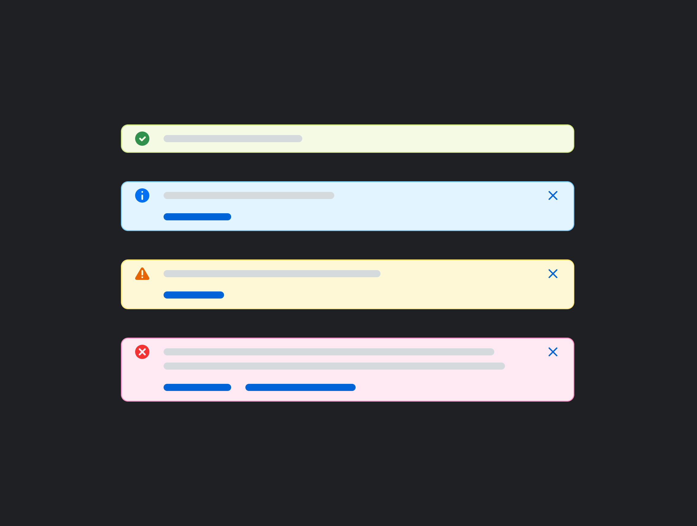 Message Strip Toast component